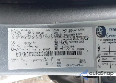 2017 Ford Fiesta Se from USA, damaged, VIN 3FADP4EJ8HM119841